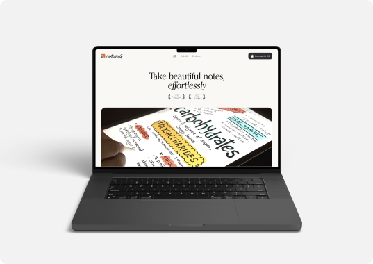 Laptop landing page mock